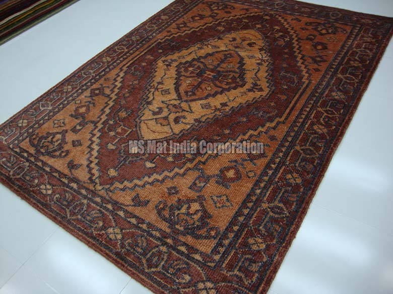 Brown Hand Knotted Woolen Carpet