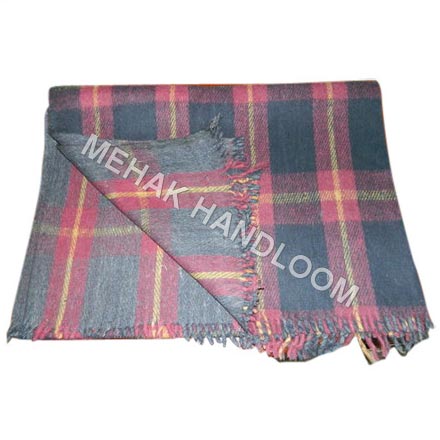 Wool Check Shoddy Blanket, Size : 150cms X220 Cms