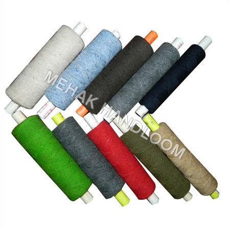 Woolen Shoddy Yarn, for Textile Industry, Pattern : Dyed