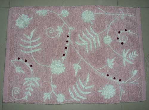 Embroidered Chenille Rug 01