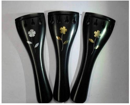 Cello Tailpiece Flower Inlay Ebony Rosewood