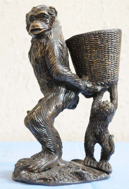 Brass Chimpanzee Statue