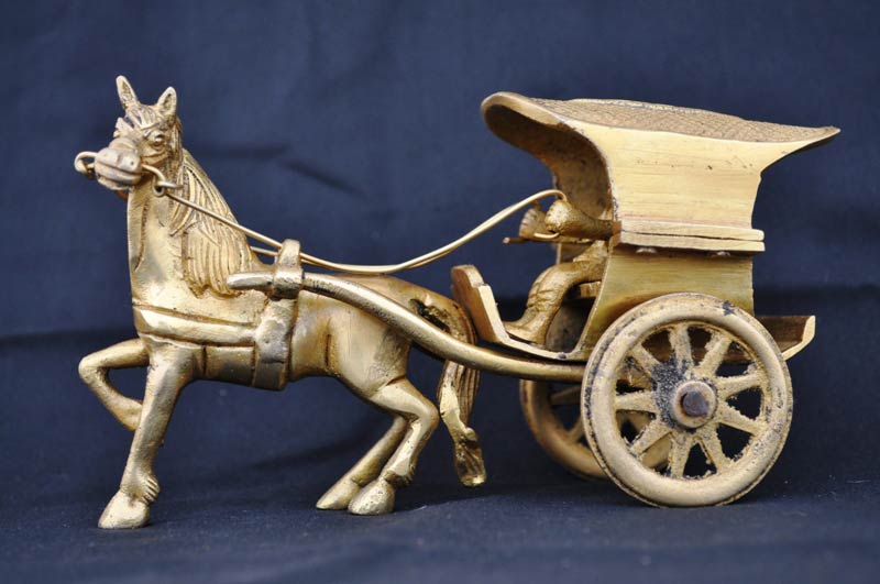 Brass Horse Carriage Cart