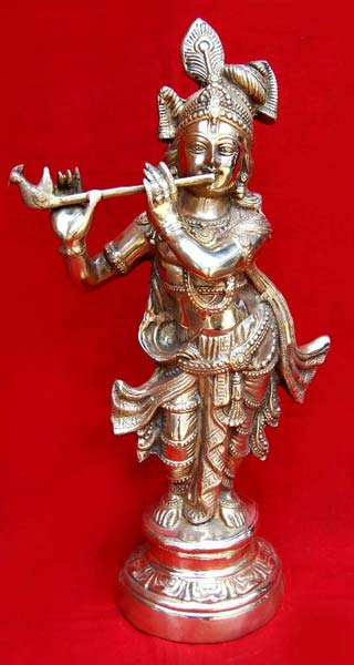 Aakrati Brass Krishna Statue, for Temple