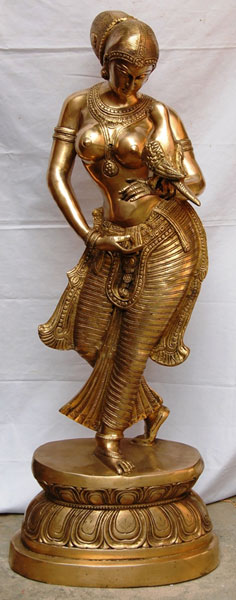 Dancing Lady Decorative Brass Metal Statue