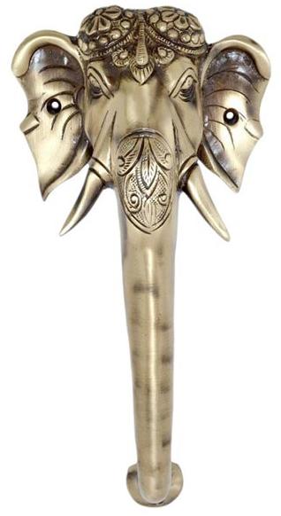 Door handle of Elephant face In Brass