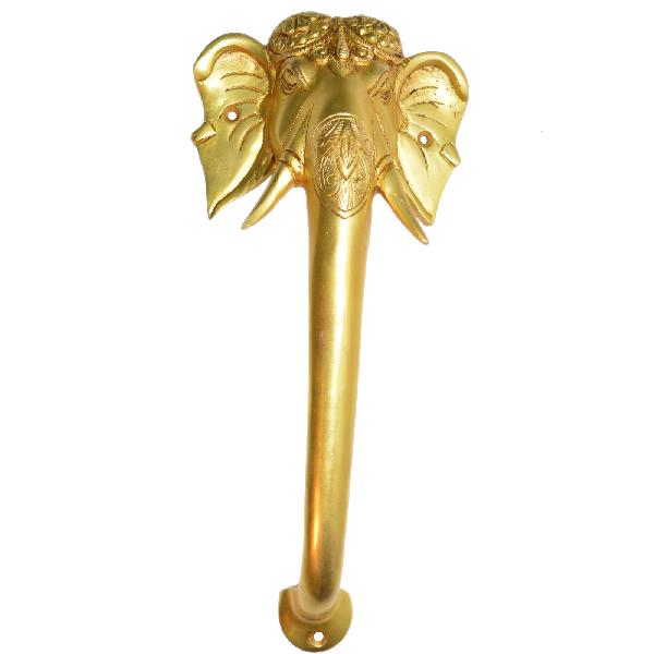 Elephant face Designer Door Handle In Brass