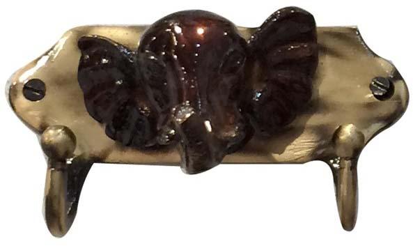 Brass Elephant key hook, Length : 5 inch