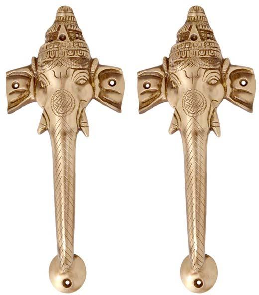 Ganesh face door handle made in brass metal