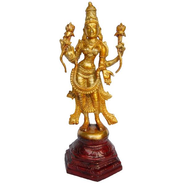 Goddess Lakshmi standing figure in Multi color Stone finish rare gift