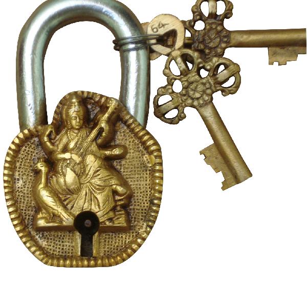 Aakrati Brass pad lock, for home, office, gifting
