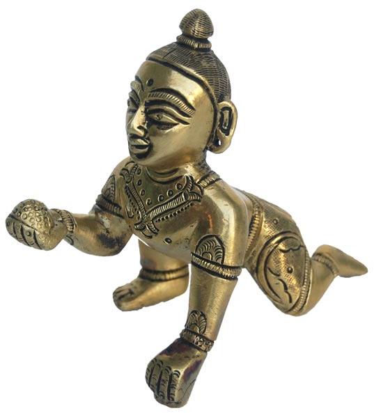 Laddo Gopal India Hindu ldol metal brass Statue