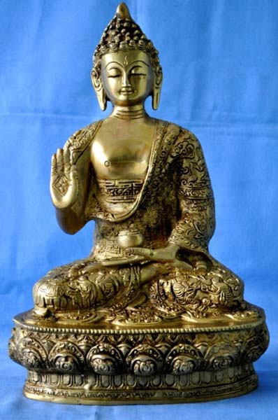 Lord Gautam Buddha Abhay Mudra Brass Statue