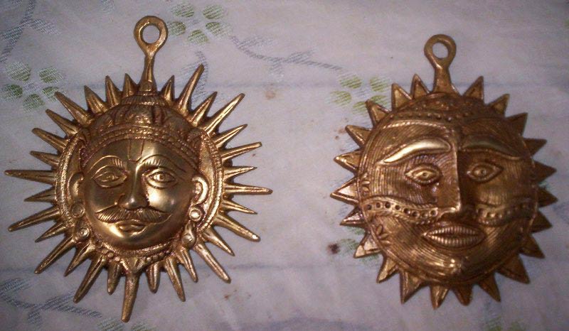 Metal Craft Sun & Moon Face Wall Hanging Decor