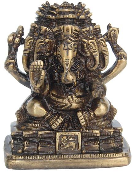 Aakrati Brass Panchmukhi Ganesha Barss Statue, for Home Temple