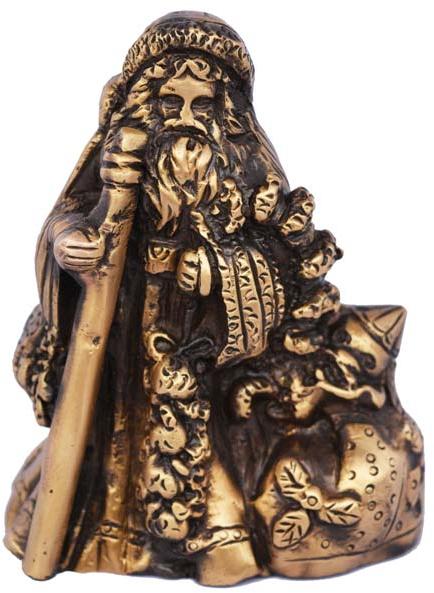 Santa antique look brass made Sculpture, Size : 3.2x2x4 inch