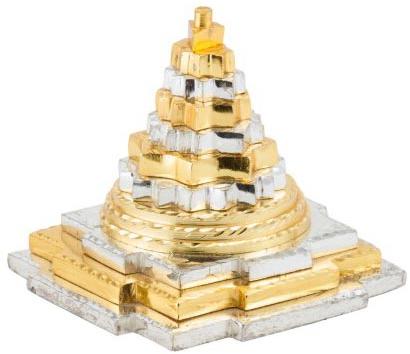 Silver And Golden Finish Pyramid made in brass