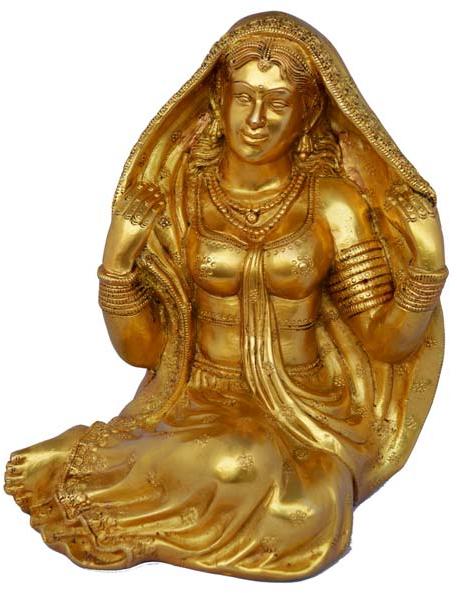 Village lady Statue in brass metal unique for home decoration