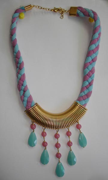 Bohemian Necklace in Fabric