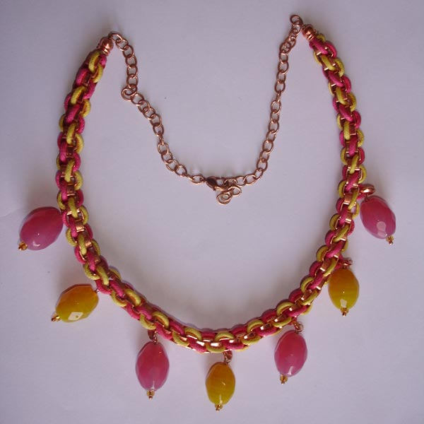 Bohemian Necklace with wax cord