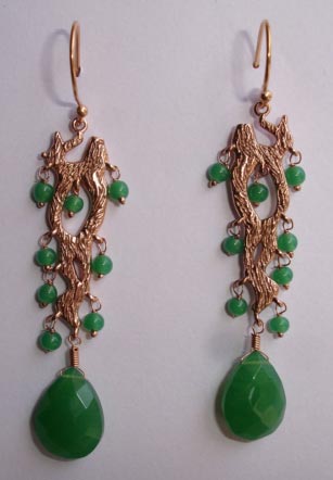 Faceted Glass Bead Long Fashion Earrings