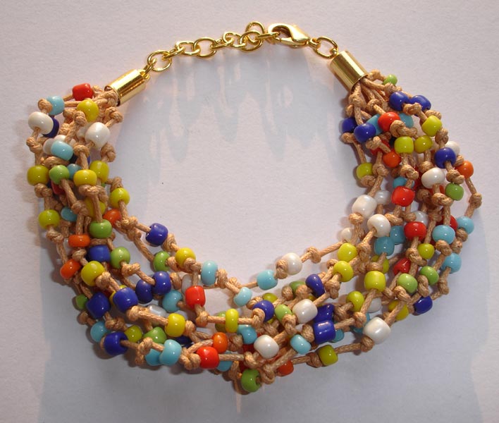 Multi Coloured Cord & Stones Bracelet