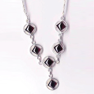 Riyo Gems Silver Bezel Necklace -8