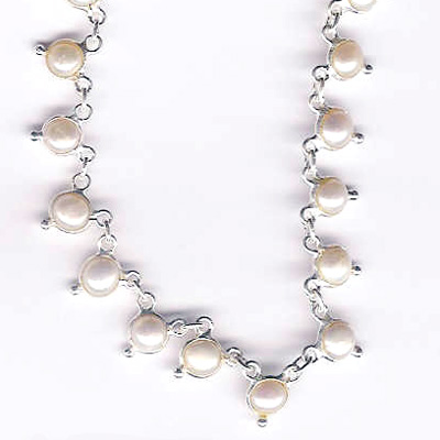 Riyo Gems Silver Bezel Necklace- N-10