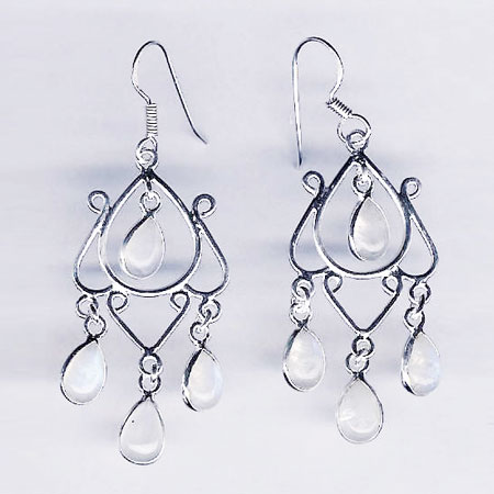 Riyo Gems Silver Bezel Stone Earring-705