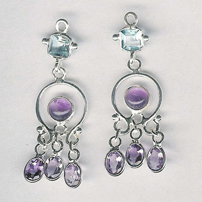 Riyo Gems Silver Bezel Stone Earring-736