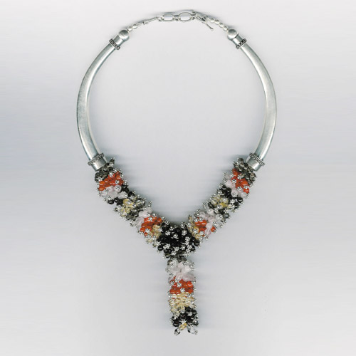 Silver Gemstones Necklace-SGM-10