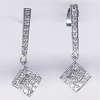 Riyo Gems White Gold Earrings- Wge-105