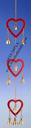 Multishape Red Heart Wind Chime
