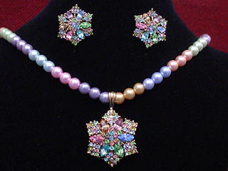 CNP - 333A  Artificial Multicolour Pearl Necklace Set