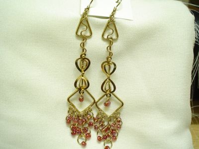 Gold Plated Earrings with Beads Cer010