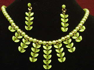 Green Pearl Necklace Cnp - 446a