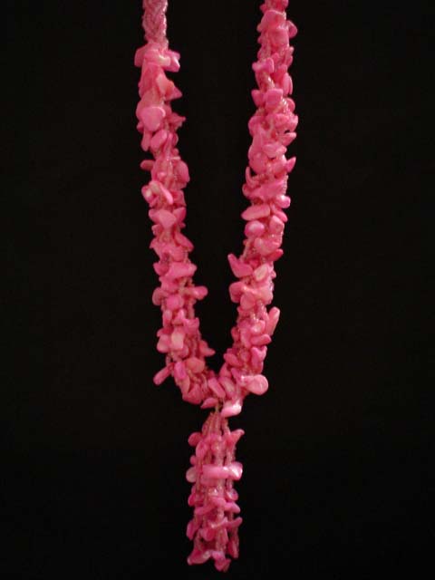 Pink Color Beaded Necklace Cfb 181