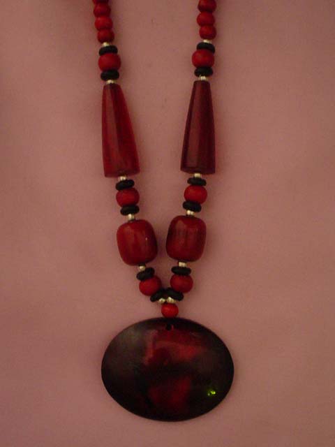 Wood Beaded Necklace Cfb 182