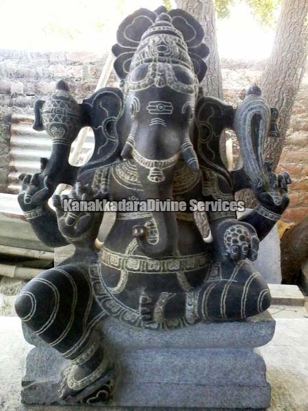 Black Divine Stone Sri Vinayaka Statues