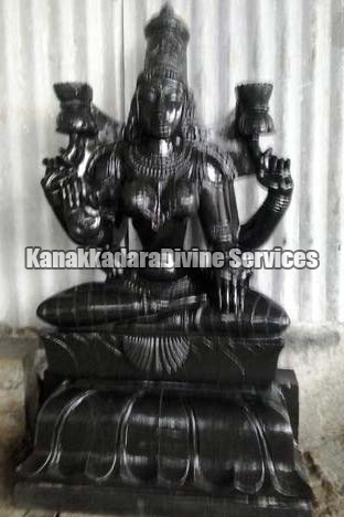 Goddess  Mahalakshmi Black Stone Statue
