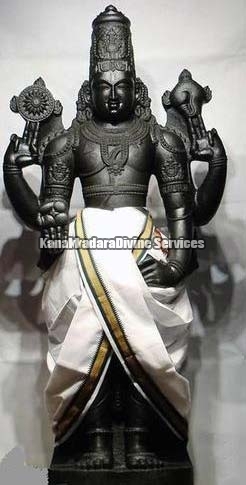 Lord Srinivasa Perumal Black Stone Statue