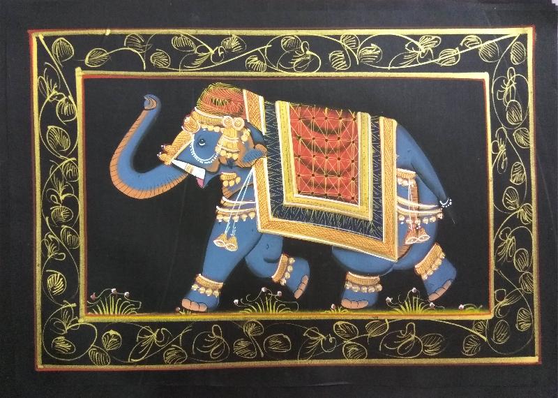 Elephant Silk painting