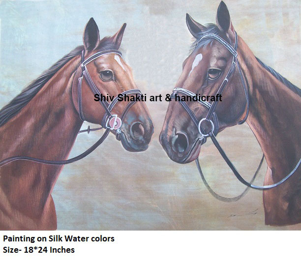 Silk paintings Horse Portrait