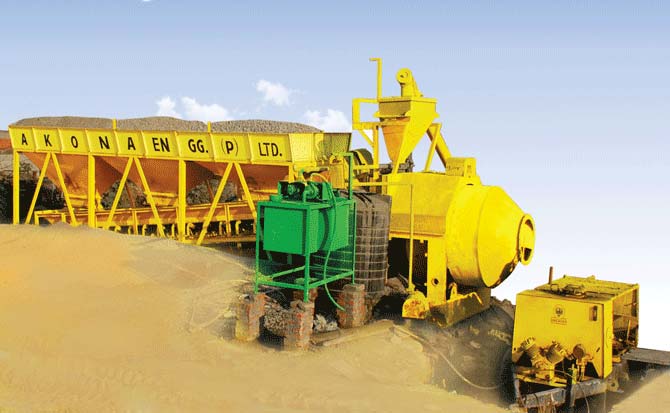 Reversible Drum Type Concrete Batching Mixing Plant