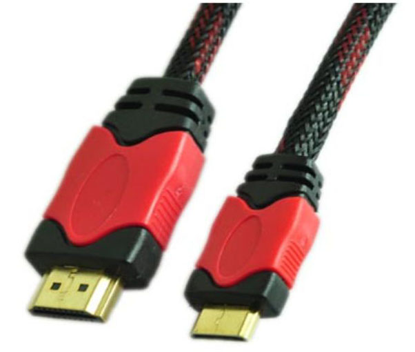 JH 04/3  HDMI MALE TO HDMI MALE MINI CABLE  NYLON MESH