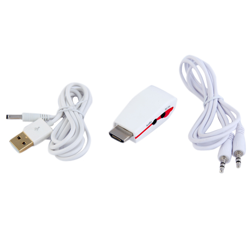 JH16 HDMI M TO VGA F WITH SOUND WITH POWER ADAPTER FOR LONG DISTANCE