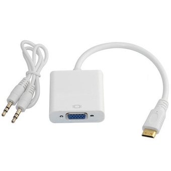 JH17 MINI HDMI MALE TO VGA FEMALE WITH SOUND ADAPTER