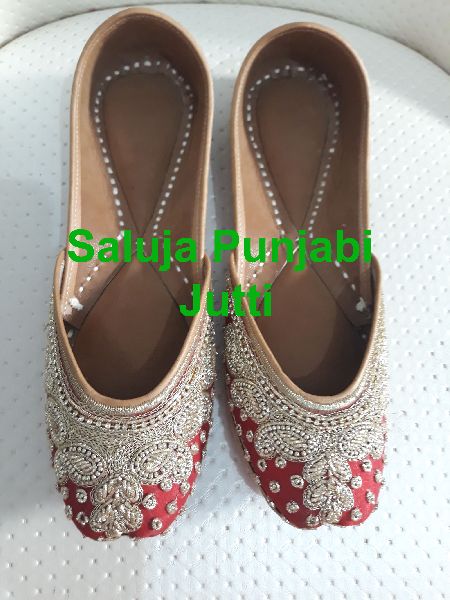 Shahihandicraft Cotton Wedding Shoes Online, Style : Flat