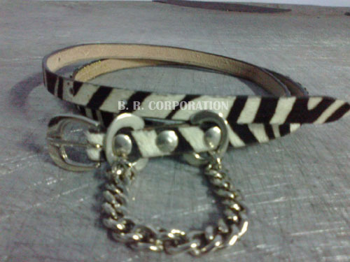Ladies Leather Belts - Zebra printed