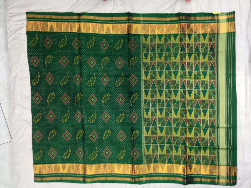 Woven Jacquard Patola Silk Saree in Green - Ucchal Fashion
